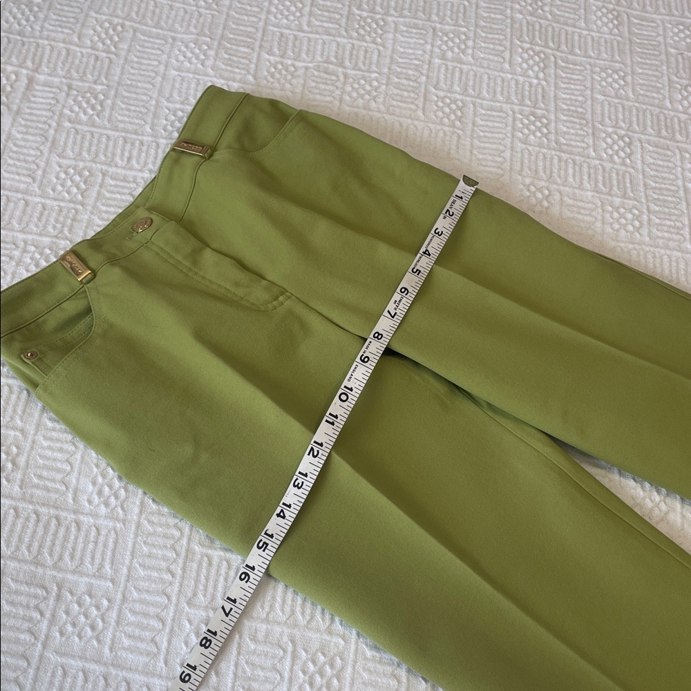 St. John jeans Pants green gold metal Embelished - Picture 8 of 16